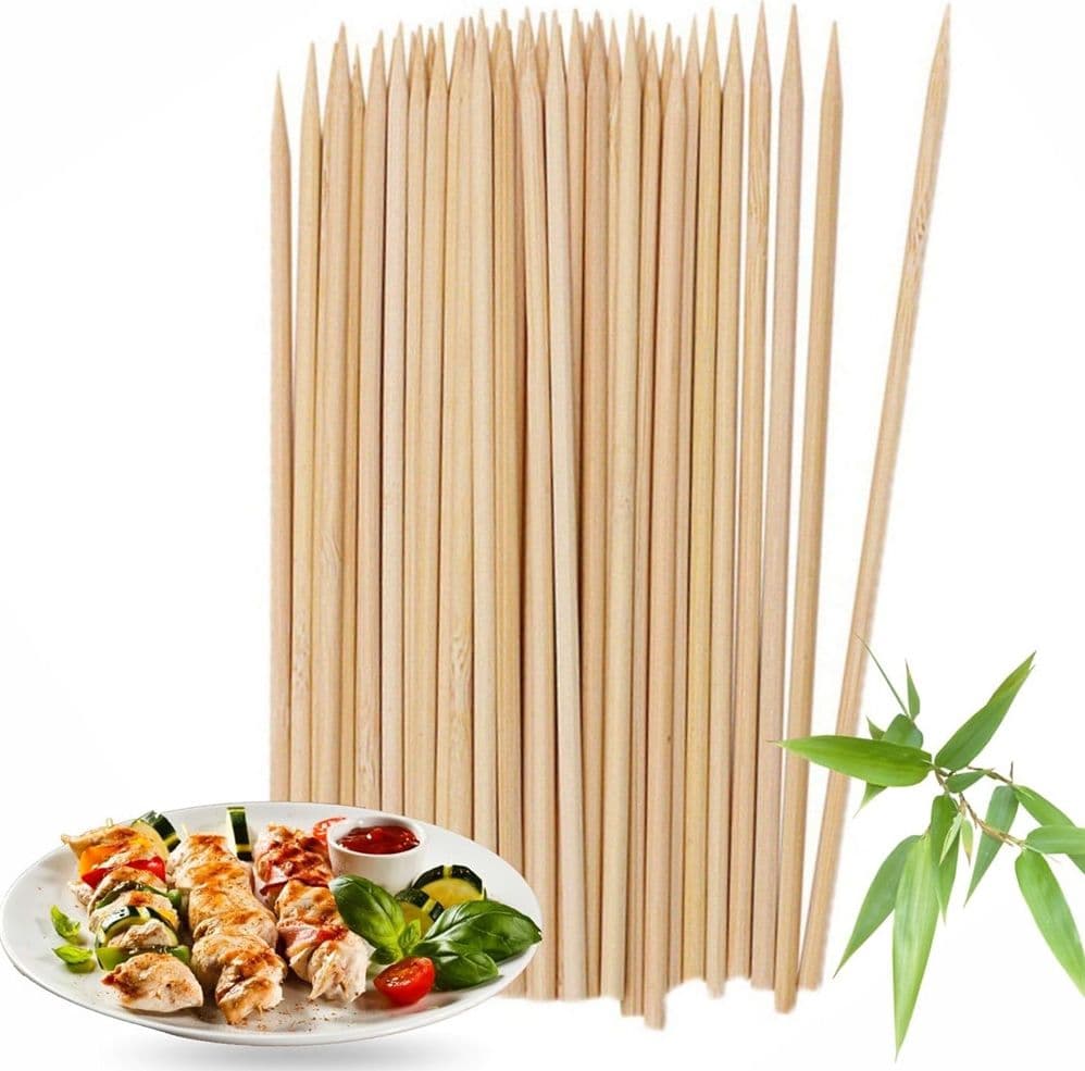 SET 4 PZ DA 45 SPIEDINI IN BAMBÙ BASTONCINI 4MMX20CM STUZZICADENTI LUNGHI BARBECUE 634147