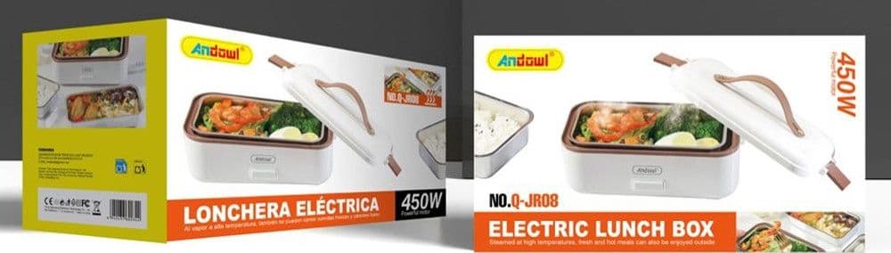 SCALDAVIVANDE LUNCH BOX ELETTRICO CONTENITORE PORTATILE PER ALIMENTI 450 WATT Q-JR08 - 2