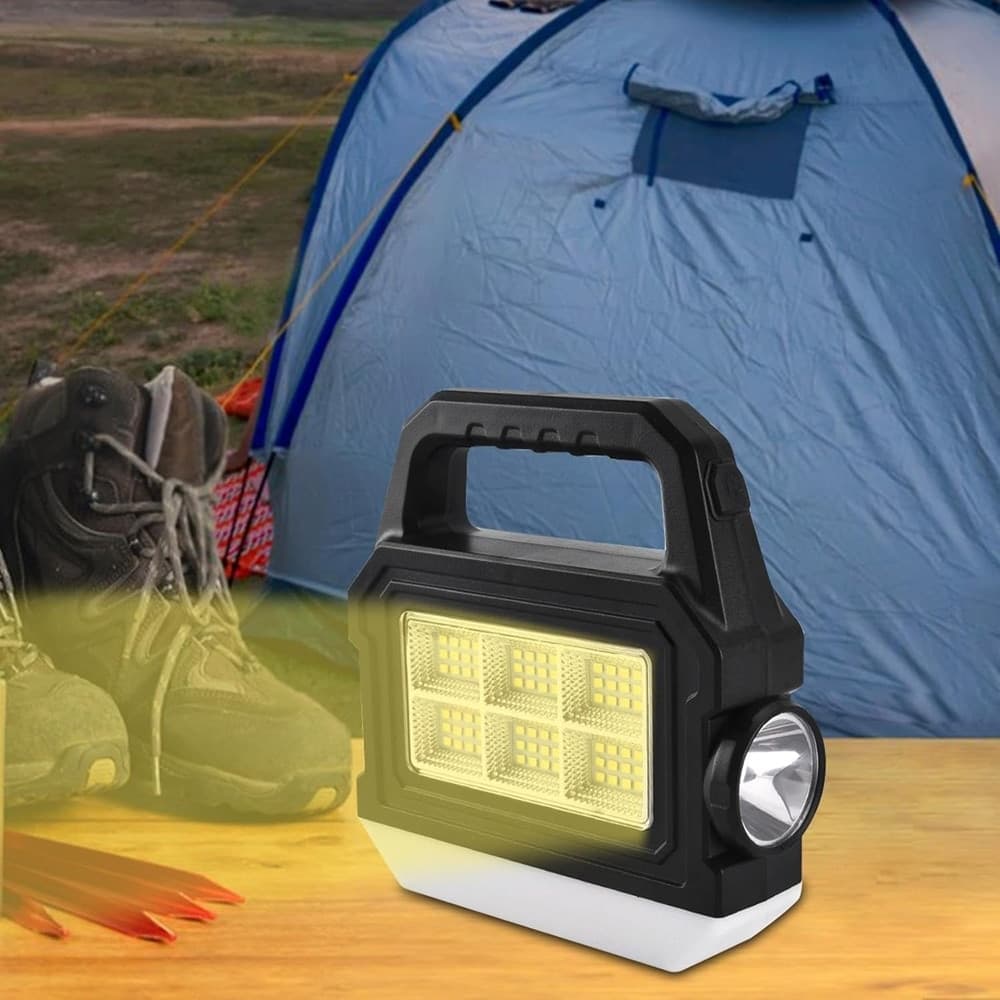 TORCIA SOLARE PORTATILE LAMPADA RICARICABILE LUCE PER PESCA EMERGENZE CAMPEGGIO CACCIA - 4