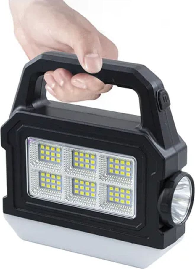 TORCIA SOLARE PORTATILE LAMPADA RICARICABILE LUCE PER PESCA EMERGENZE CAMPEGGIO CACCIA - 6