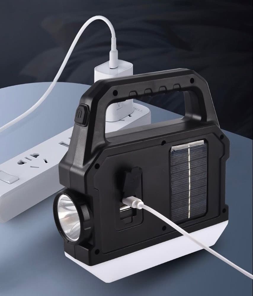 TORCIA SOLARE PORTATILE LAMPADA RICARICABILE LUCE PER PESCA EMERGENZE CAMPEGGIO CACCIA - 9
