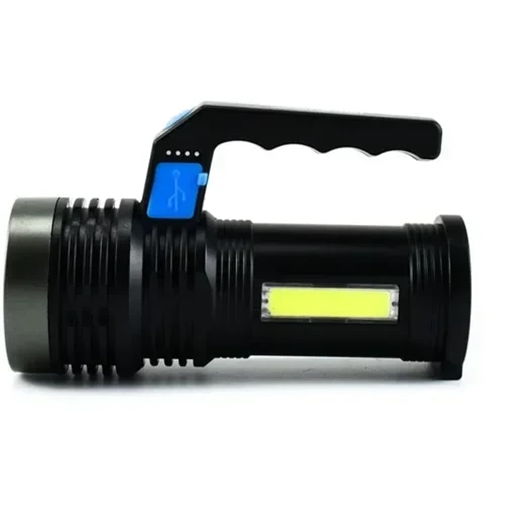 TORCIA ELETTRICA PORTATILE RICARICABILE USB DOPPIA FUNZIONE LUCE LED+COB EMERGENZA Q-LED556 - 6
