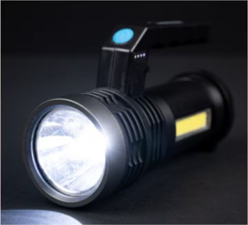 TORCIA ELETTRICA PORTATILE RICARICABILE USB DOPPIA FUNZIONE LUCE LED+COB EMERGENZA Q-LED556 - 10
