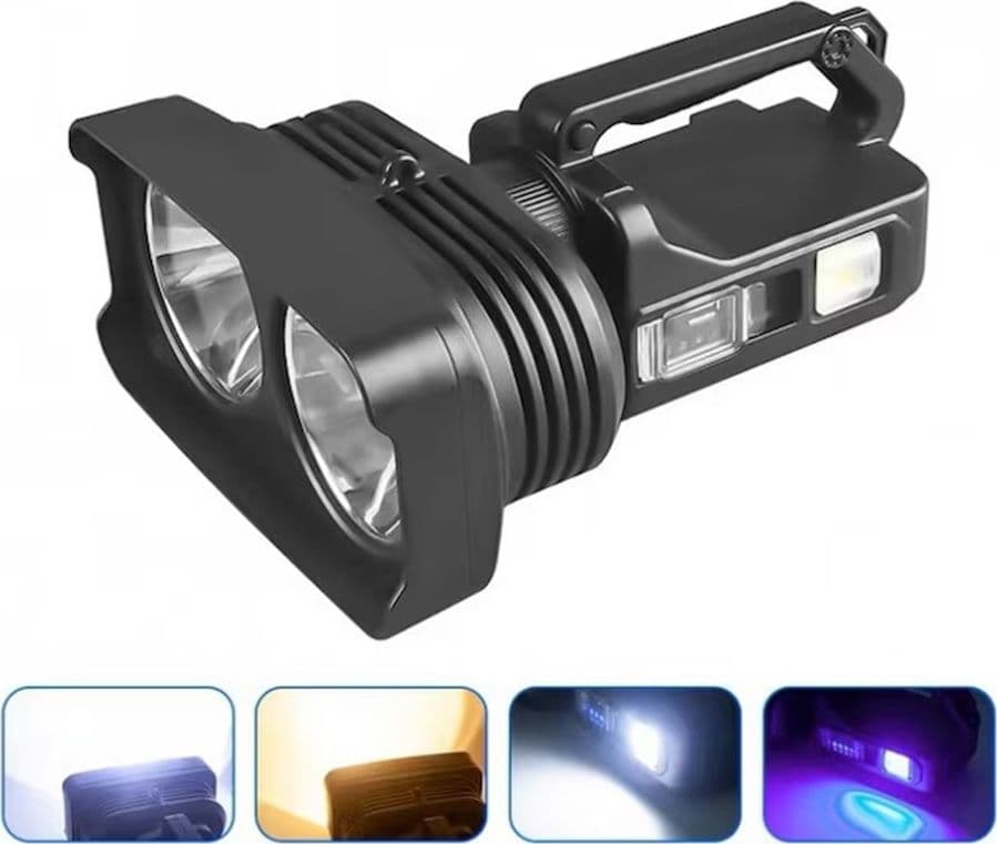 TORCIA PROIETTORE LAMPADA LED PORTATILE RICARICABILE MULTIFUNZIONALE POWER BANK Q-LED5123 - 5