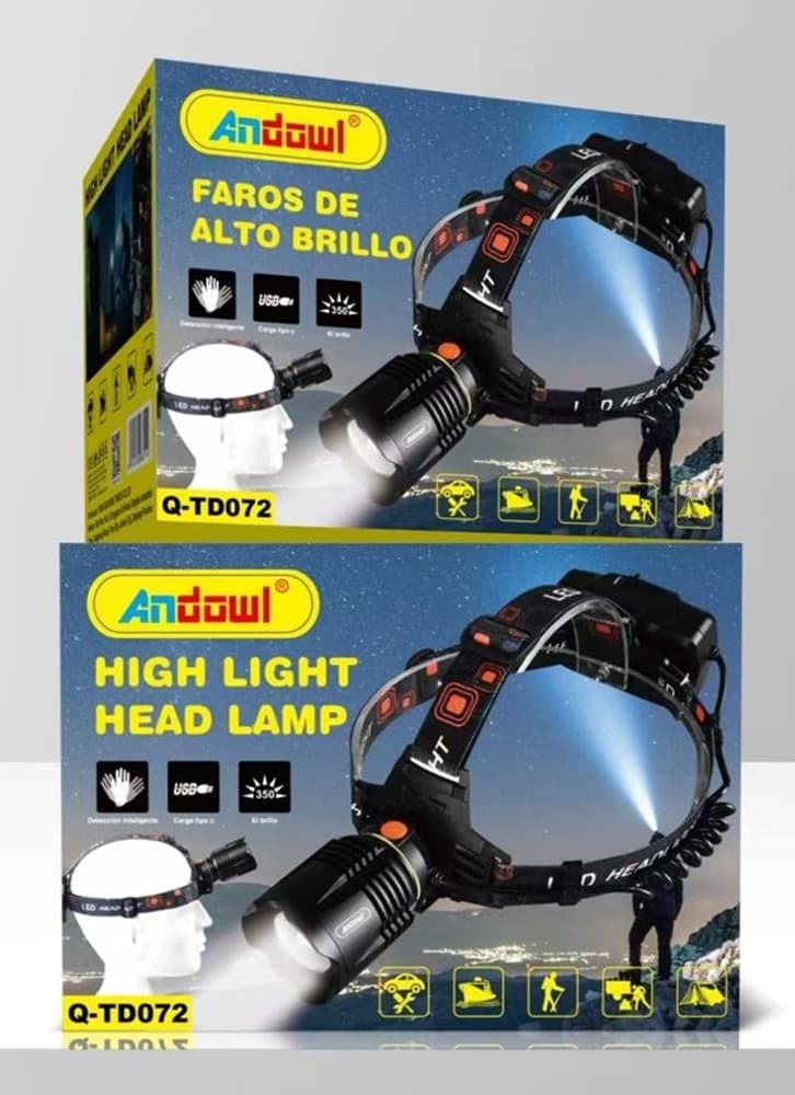 LAMPADA FRONTALE A LED AD ALTA LUMINOSITÀ RICARICABILE USB PORTATILE REGOLABILE Q-TD072 - 2