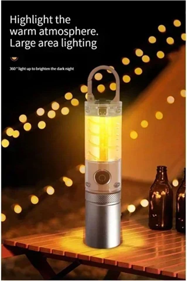 TORCIA ELETTRICA RICARICABILE LED IN ALLUMINIO CON CLIP 808PRO TELESCOPICA 4 MODALITÀ LUCE - 4