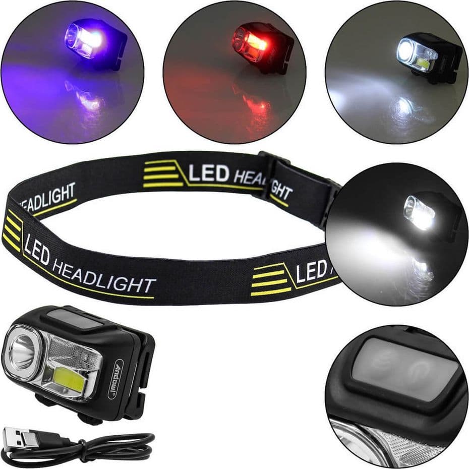 LAMPADA FRONTALE A LED RICARICABILE IMPERMEABILE AD ALTA LUMINOSITÀ 400LM Q-TD208 - 3