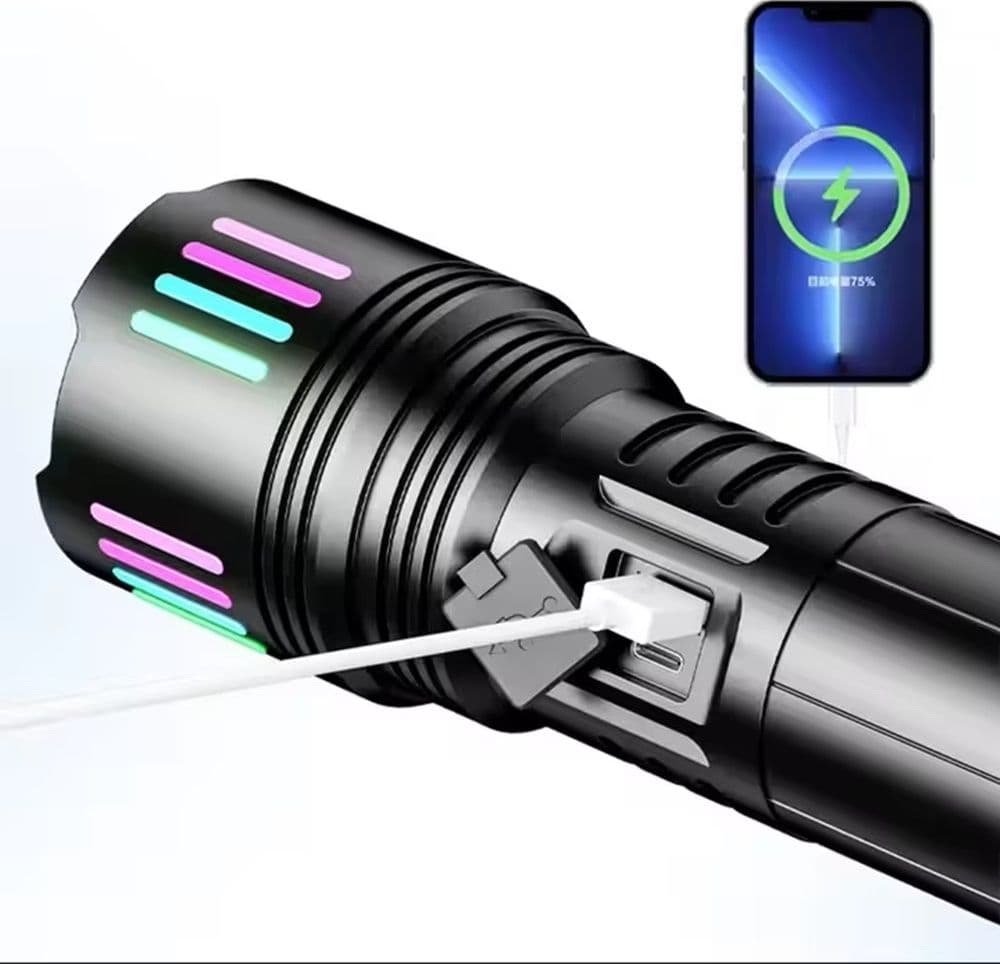TORCIA IN LEGA DI ALLUMINIO LUCE POTENTE LED ELETTRICA PORTATILE RICARICABILE ZOOM L660 - 9
