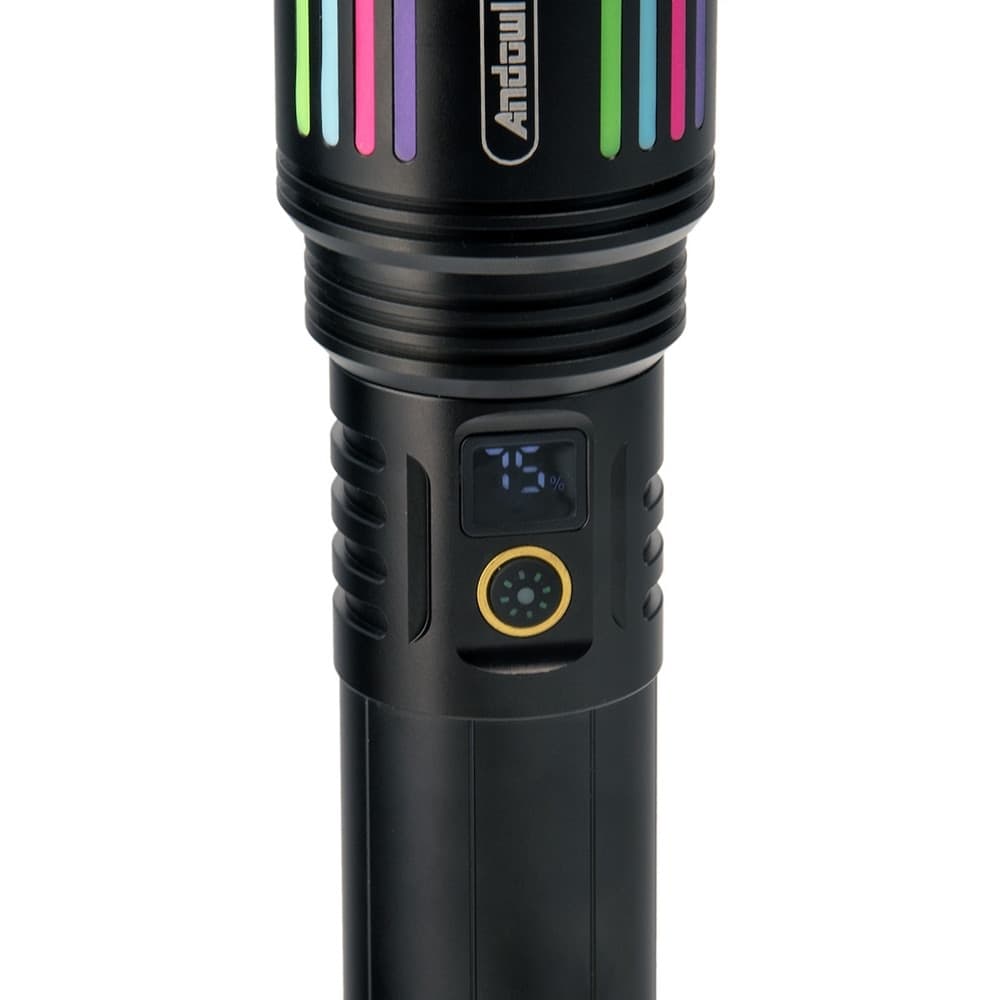 TORCIA ELETTRICA LED RICARICABILE PORTATILE POTENTE CON STOPPINO LASER BIANCO Q-ST69 - 3