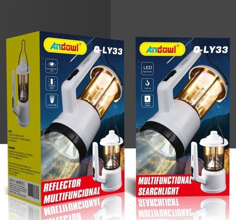 TORCIA LANTERNA PROIETTORE MULTIFUNZIONALE DA CAMPEGGIO LED PORTATILE RICARICABILE Q-LY33 - 2
