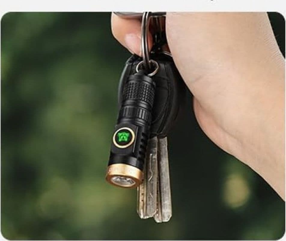 MINI TORCIA A LED RICARICABILE PORTACHIAVI ​​METALLO CON BULBO TG3 MULTIFUNZIONALE - 2