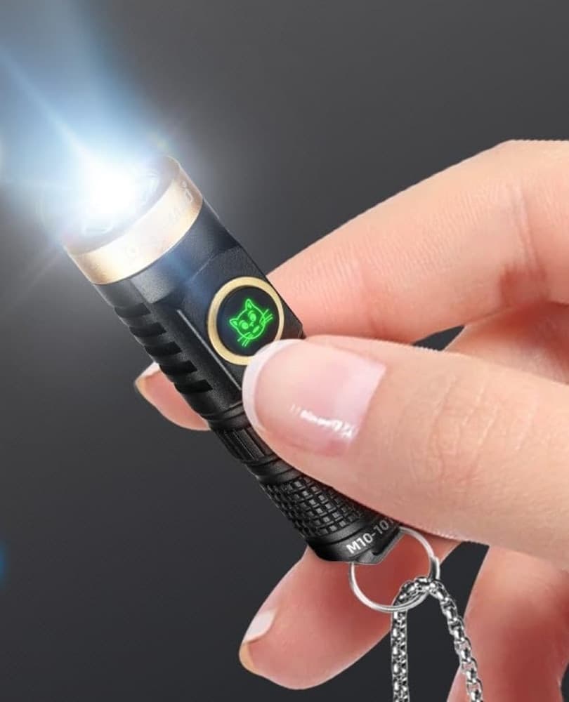 MINI TORCIA A LED RICARICABILE PORTACHIAVI ​​METALLO CON BULBO TG3 MULTIFUNZIONALE - 5