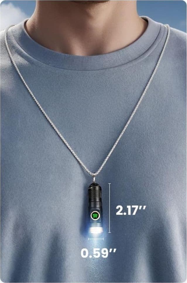 MINI TORCIA A LED RICARICABILE PORTACHIAVI ​​METALLO CON BULBO TG3 MULTIFUNZIONALE - 6