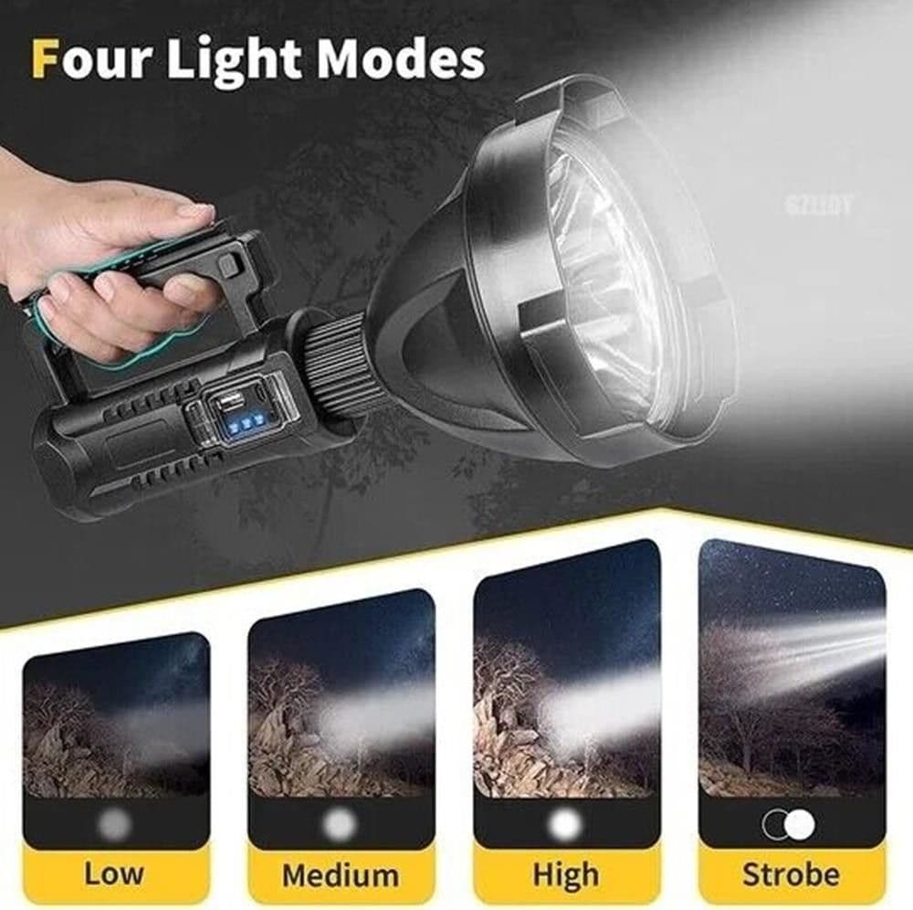 TORCIA A LED PORTATILE FO-120 RICARICABILE USB CON TREPPIEDE PIEGHEVOLE FUNZIONE POWERBANK - 2