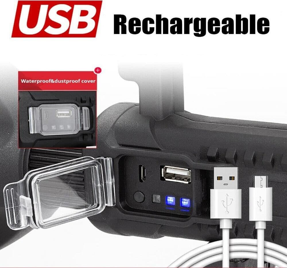 TORCIA A LED PORTATILE FO-120 RICARICABILE USB CON TREPPIEDE PIEGHEVOLE FUNZIONE POWERBANK - 3
