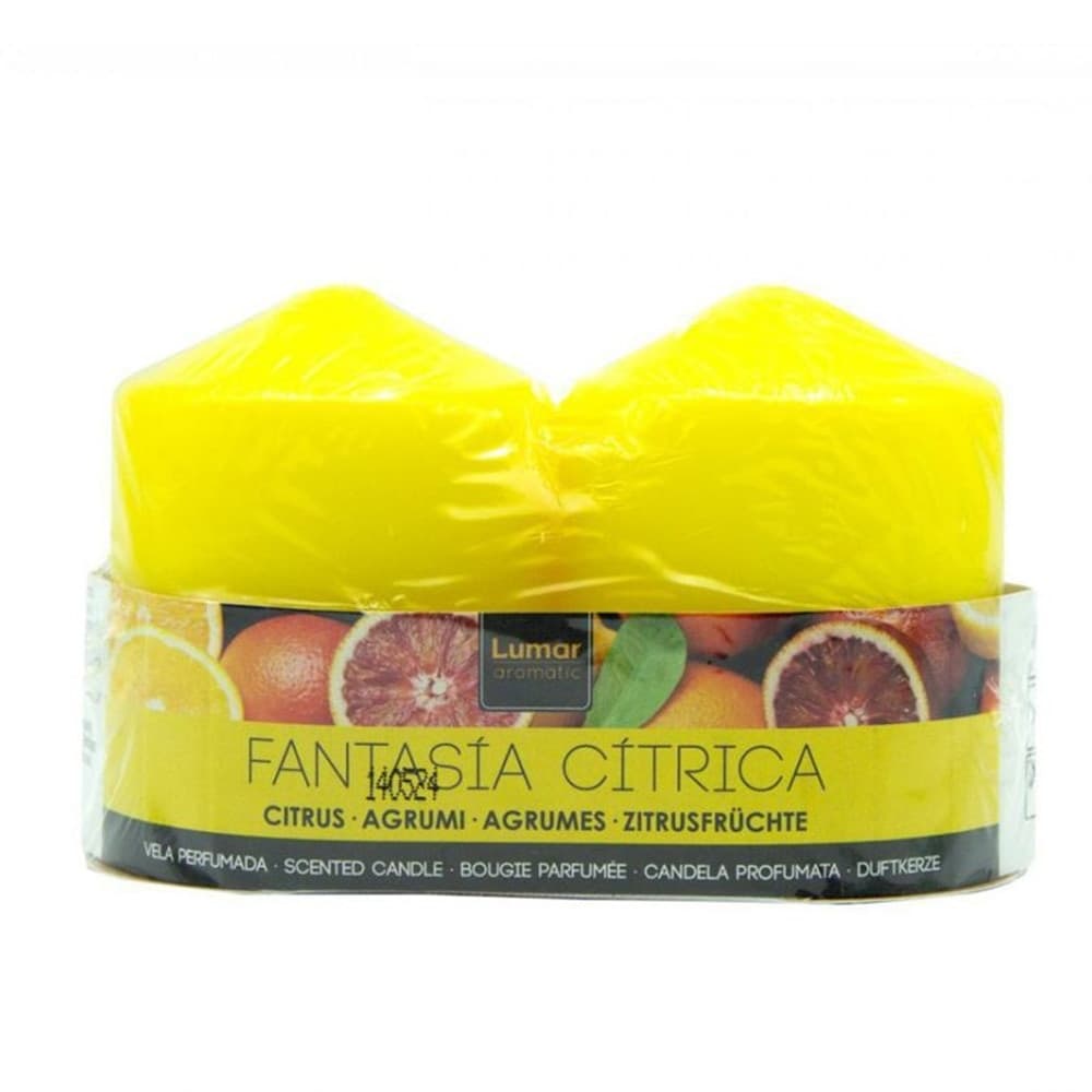 SET DA 6 CANDELE PROFUMATE PROFUMO DI AGRUMI GIALLO 7X5,70CM DEODORANTI AMBIENTI 032760 - 2
