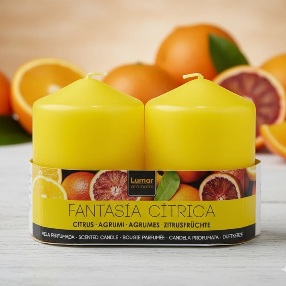SET DA 6 CANDELE PROFUMATE PROFUMO DI AGRUMI GIALLO 7X5,70CM DEODORANTI AMBIENTI 032760 - 3