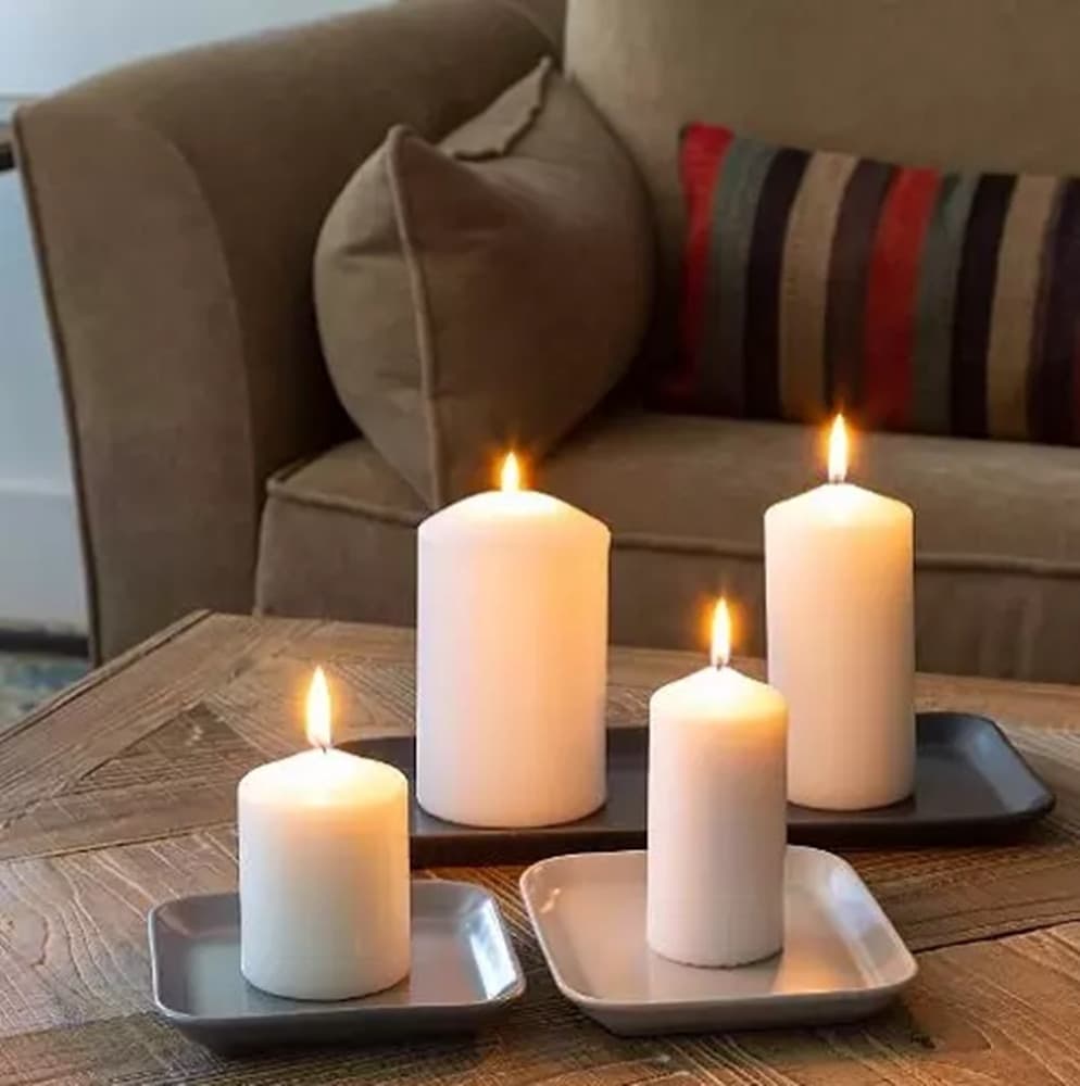 SET 12PZ CANDELA CREMA FORMA CILINDRICA 150X70MM DECORAZIONI INTERNI CENTROTAVOLA 032388 - 3