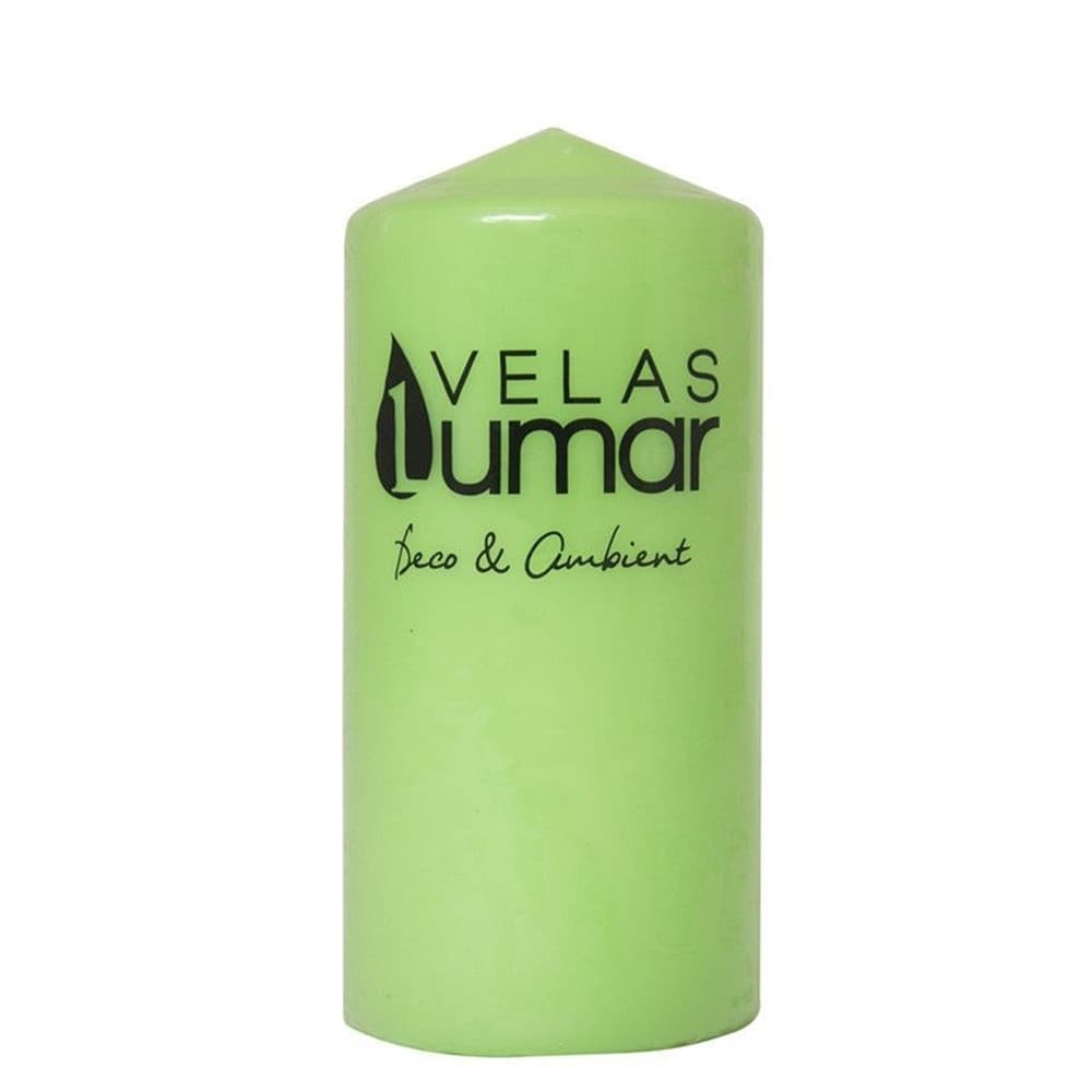 SET 12 PZ CANDELA CILINDRICA VERDE 150 X 70 MM PER DECORAZIONE AMBIENTE CASA 031374