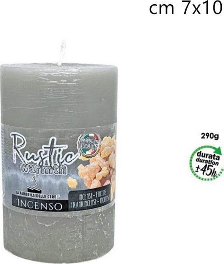 SET 6PZ CANDELA DI CERA RUSTICO PROFUMATO INCENSO 7X10CM DA 290G DURATA 45 ORE 065123A - 2