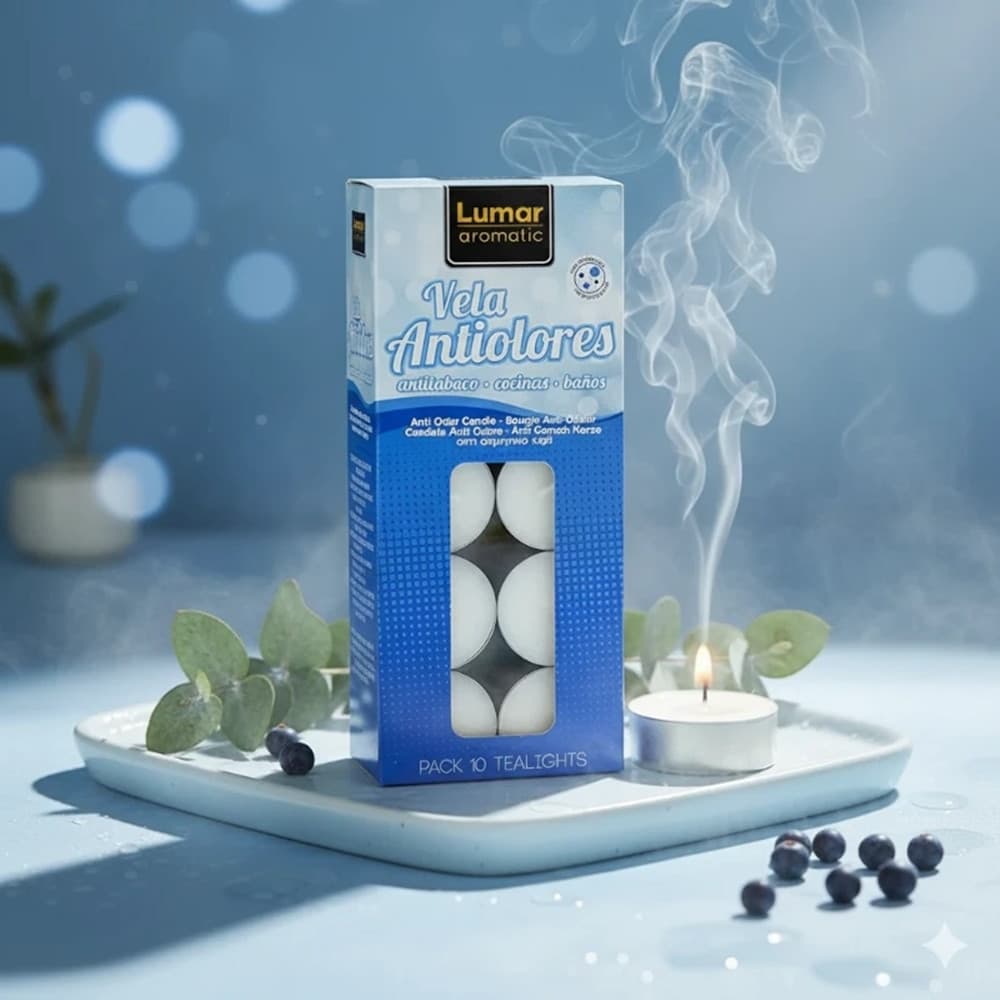 SET 10PZ DA 10 CANDELE TEALIGHT LUMINI PROFUMATI ANTIODORE TABACCO CUCINE BAGNI 042578 - 3