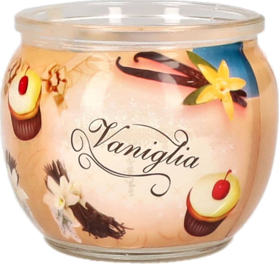 SET 12 PZ CANDELA IN VASETTO DI VETRO PROFUMO ALLA VANIGLIA AMBIENTE DECORATIVO 295500 - 4