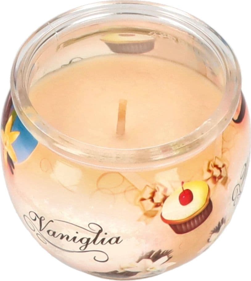 SET 12 PZ CANDELA IN VASETTO DI VETRO PROFUMO ALLA VANIGLIA AMBIENTE DECORATIVO 295500 - 5