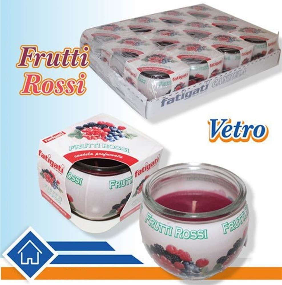 SET 12 PZ CANDELA IN VASETTO DI VETRO PROFUMO AI FRUTTI ROSSI AMBIENTE DECORATIVO 382248 - 2