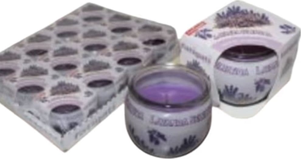 SET 12PZ CANDELA IN VASETTO VETRO PROFUMO LAVANDA SELVATICA AMBIENTE DECORATIVO 382255 - 3