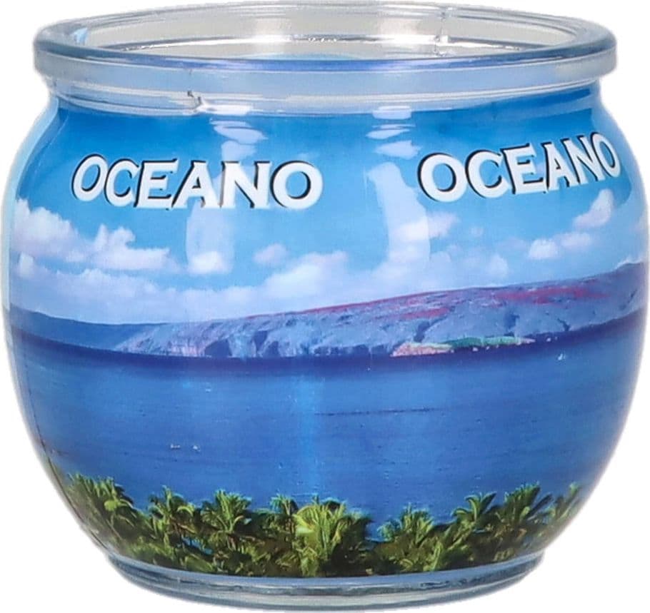 SET 12 PZ CANDELA IN VASETTO DI VETRO PROFUMO OCEANO PER AMBIENTE DECORATIVO 295524A - 3