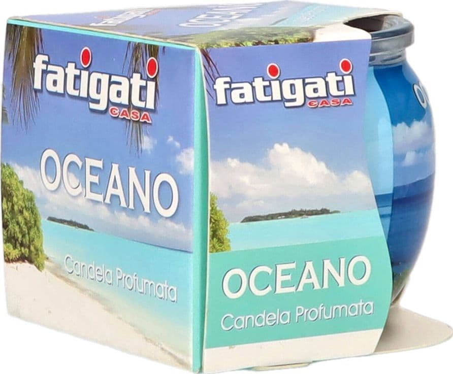 SET 12 PZ CANDELA IN VASETTO DI VETRO PROFUMO OCEANO PER AMBIENTE DECORATIVO 295524A - 4