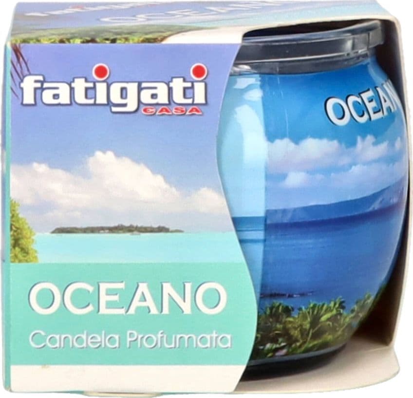 SET 12 PZ CANDELA IN VASETTO DI VETRO PROFUMO OCEANO PER AMBIENTE DECORATIVO 295524A - 5