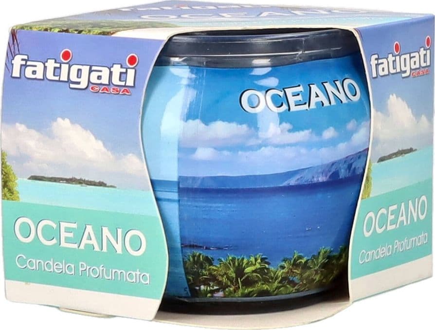 SET 12 PZ CANDELA IN VASETTO DI VETRO PROFUMO OCEANO PER AMBIENTE DECORATIVO 295524A - 8