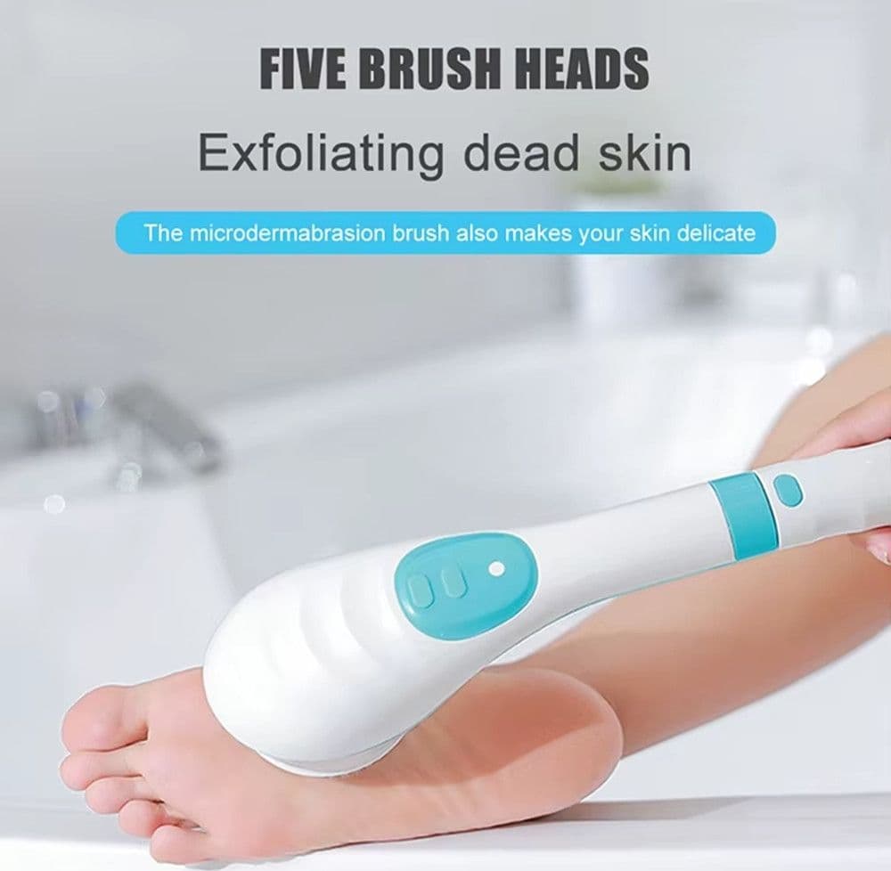 SPAZZOLA ELETTRICA PER DOCCIA BAGNO PORTATILE IN PLASTICA PER MASSAGGIO PULIZIA CORPO - 6