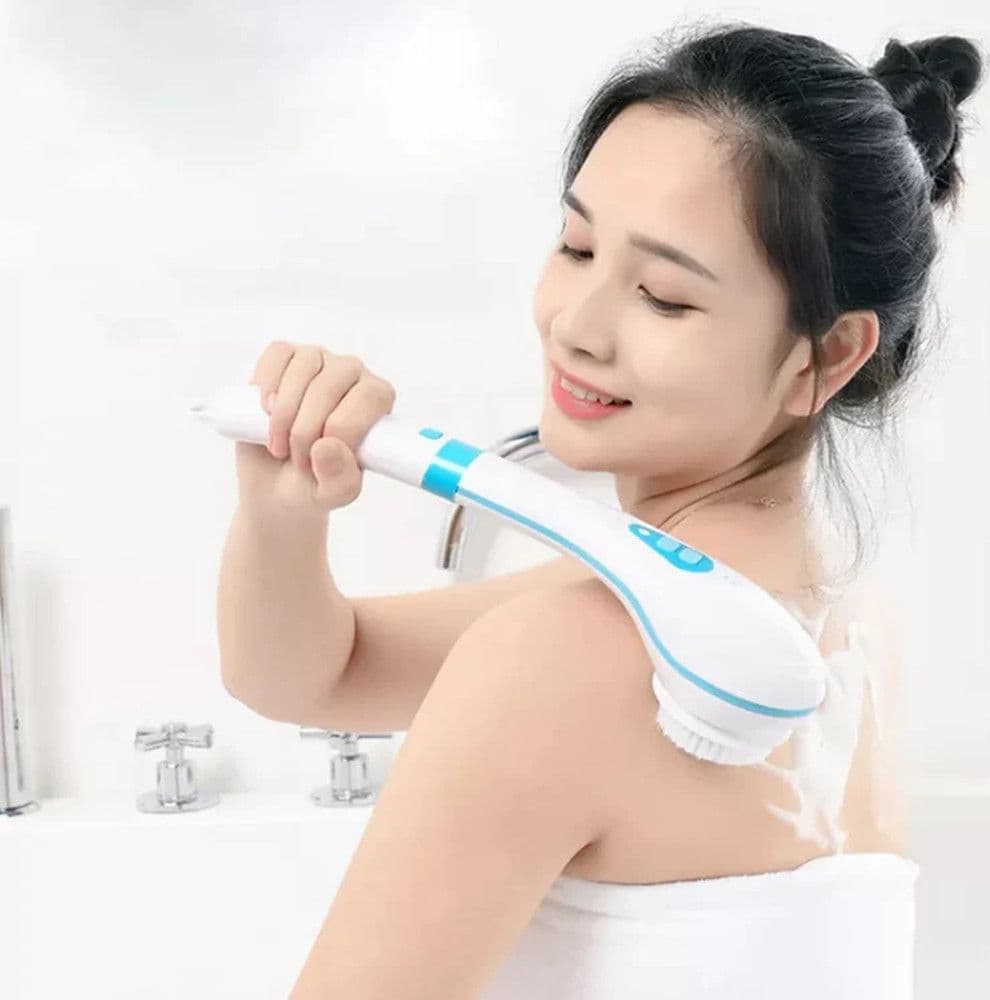 SPAZZOLA ELETTRICA PER DOCCIA BAGNO PORTATILE IN PLASTICA PER MASSAGGIO PULIZIA CORPO - 9