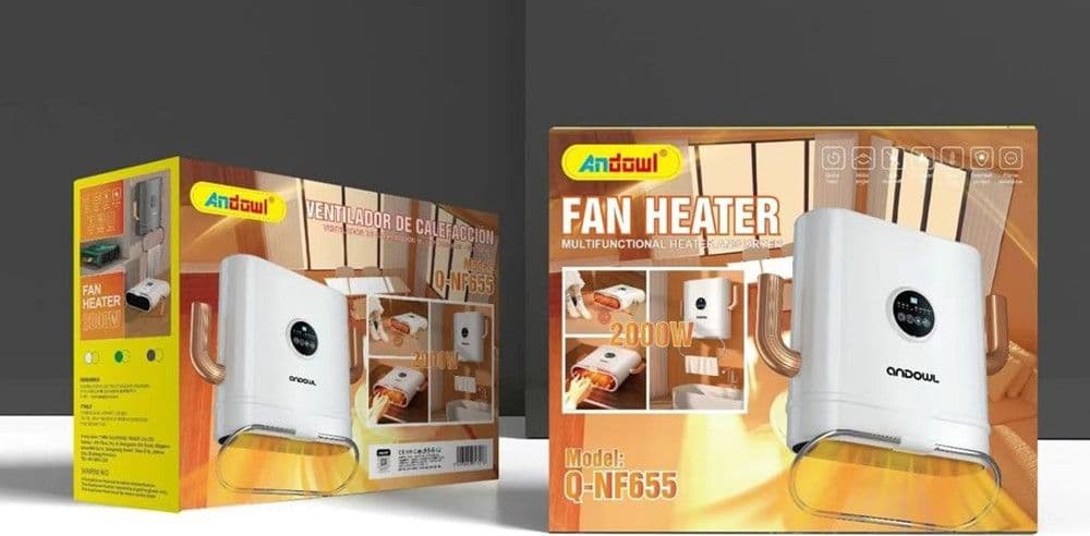 TERMOVENTILATORE RISCALDATORE MULTIFUNZIONALE ASCIUGAMANI ELETTRICO 2IN1 2000W Q-NF655 - 2