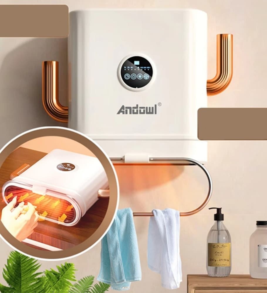 TERMOVENTILATORE RISCALDATORE MULTIFUNZIONALE ASCIUGAMANI ELETTRICO 2IN1 2000W Q-NF655 - 3