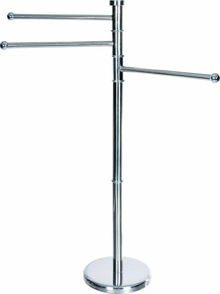 PIANTANA PORTASCIUGAMANI A 3 POSTI BRACCI ROTANTI H87CM IN ACCIAIO INOX SATINATO BAGNO - 2