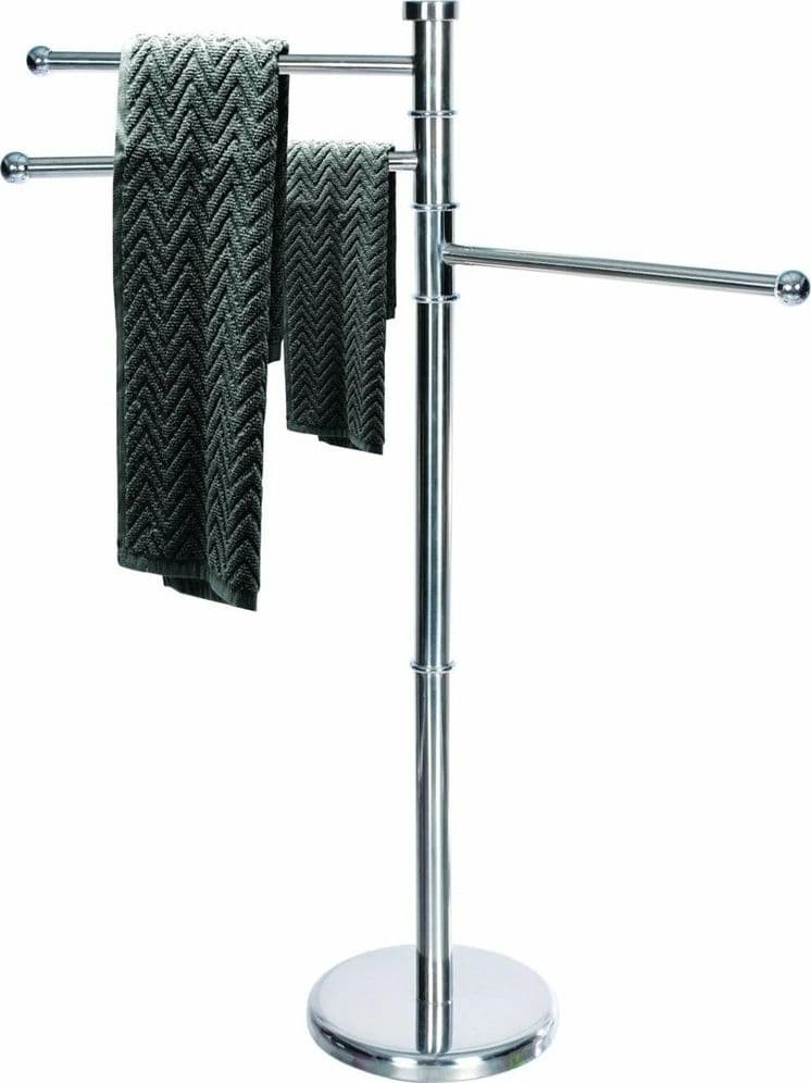 PIANTANA PORTASCIUGAMANI A 3 POSTI BRACCI ROTANTI H87CM IN ACCIAIO INOX SATINATO BAGNO - 3