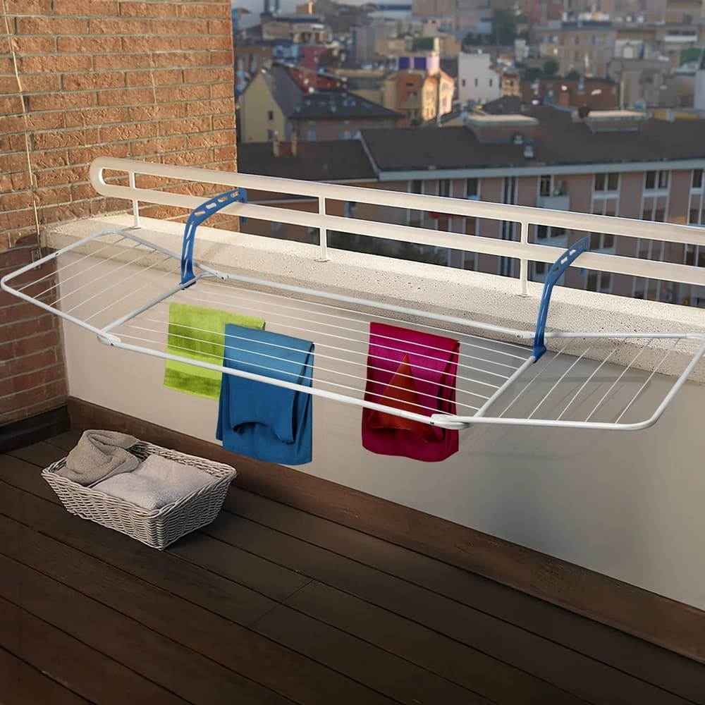STENDIBIANCHERIA DA BALCONE TERMOSIFONE IN ACCIAIO CON BRACCI REGOLABILI RIPIEGABILI - 2