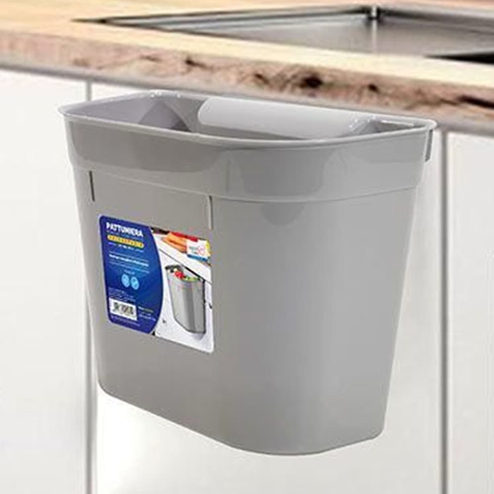 PATTUMIERA CESTINO DA CUCINA PORTAOGGETTI SALVASPAZIO DA APPENDERE COMPATTO 27X16XH21CM - 3