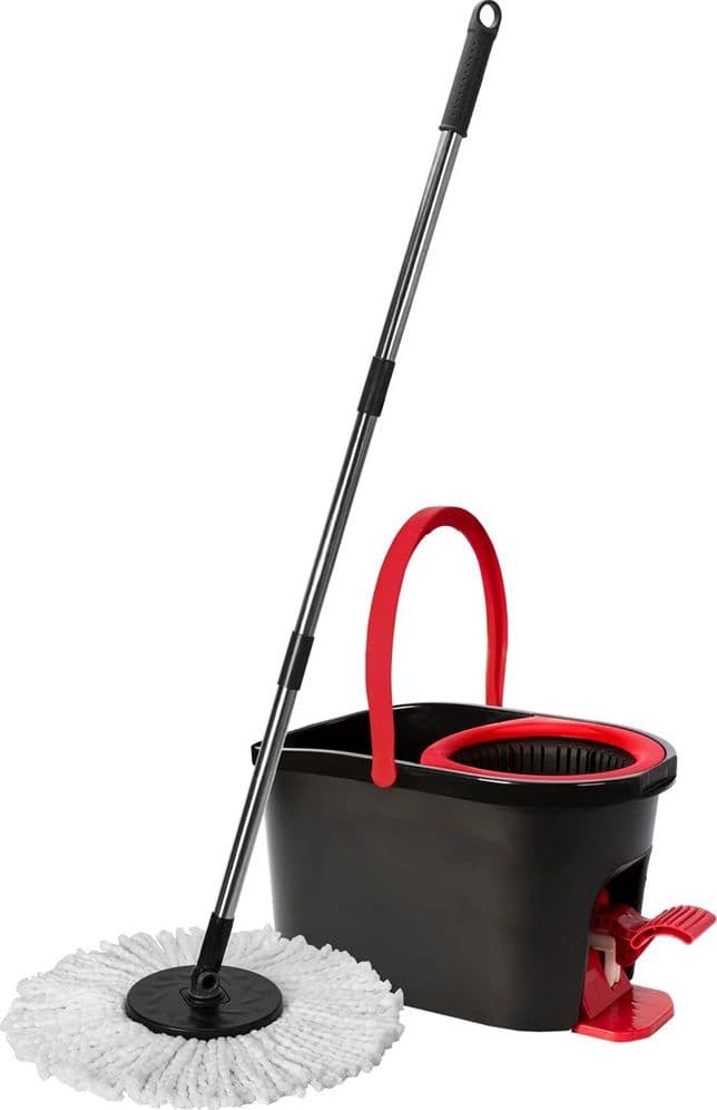 MOCIO PROFESSIONALE CON SECCHIO 14LT STRIZZATURA ROTANTE 360° A PEDALE MANICO TELESCOPICO