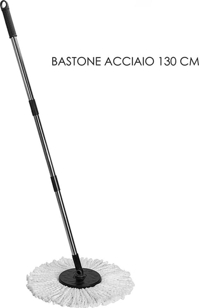MOCIO PROFESSIONALE CON SECCHIO 14LT STRIZZATURA ROTANTE 360° A PEDALE MANICO TELESCOPICO - 7
