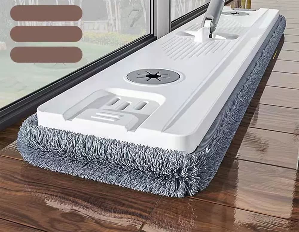 SCOPA MOCIO PIATTO CON PANNI IN MICROFIBRA STRIZZATORE PER PULIZIA LAVA PAVIMENTI CASA - 13