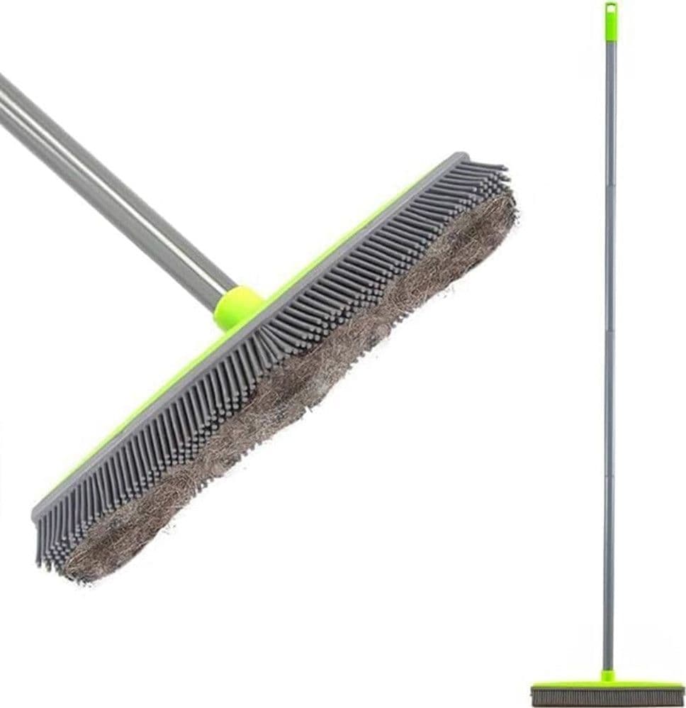 SCOPA IN SILICONE CATTURA POLVERE PELI CAPELLI TAPPETI ANTIURTO NON ROVINA MOBILI BATTISCOPA - 7