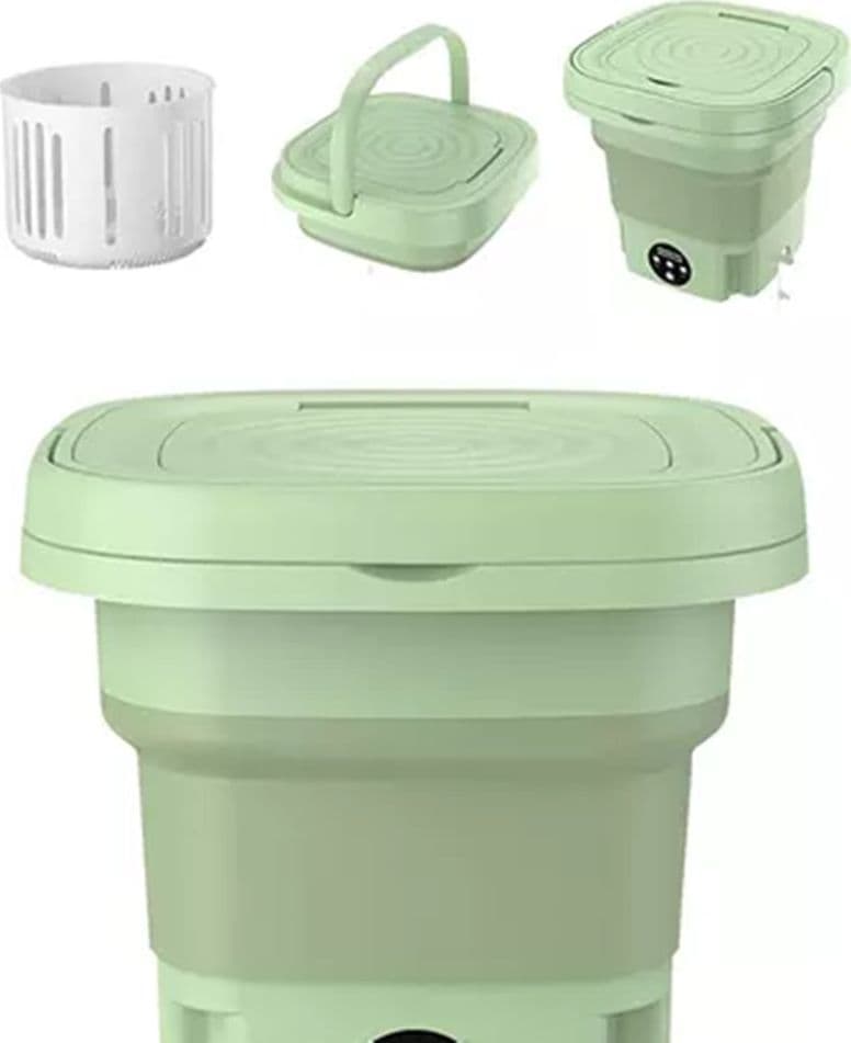 MINI LAVATRICE PIEGHEVOLE PORTATILE MULTIFUNZIONE TOUCH PER VIAGGI CAMPEGGIO SALVASPAZIO - 9