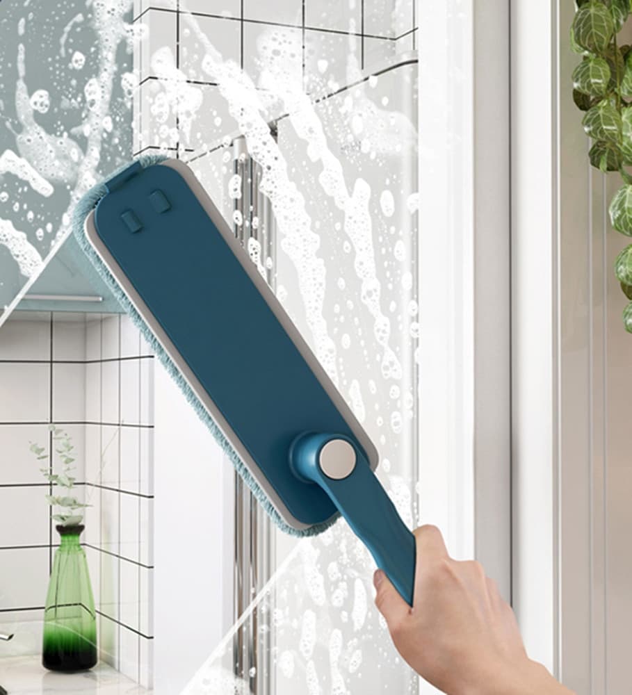 SPAZZOLA PER PULIZIA CASA PIEGHEVOLE PORTATILE MULTIFUNZIONALE PANNO SPUGNA IN MICROFIBRA - 3