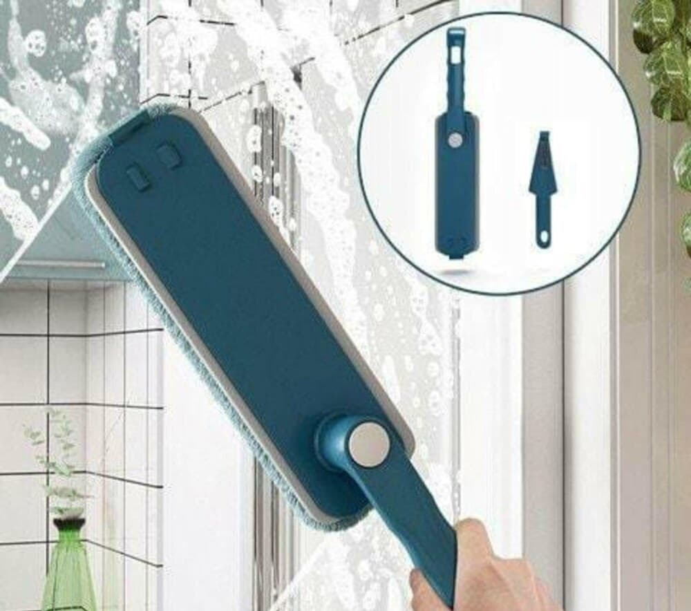 SPAZZOLA PER PULIZIA CASA PIEGHEVOLE PORTATILE MULTIFUNZIONALE PANNO SPUGNA IN MICROFIBRA - 7