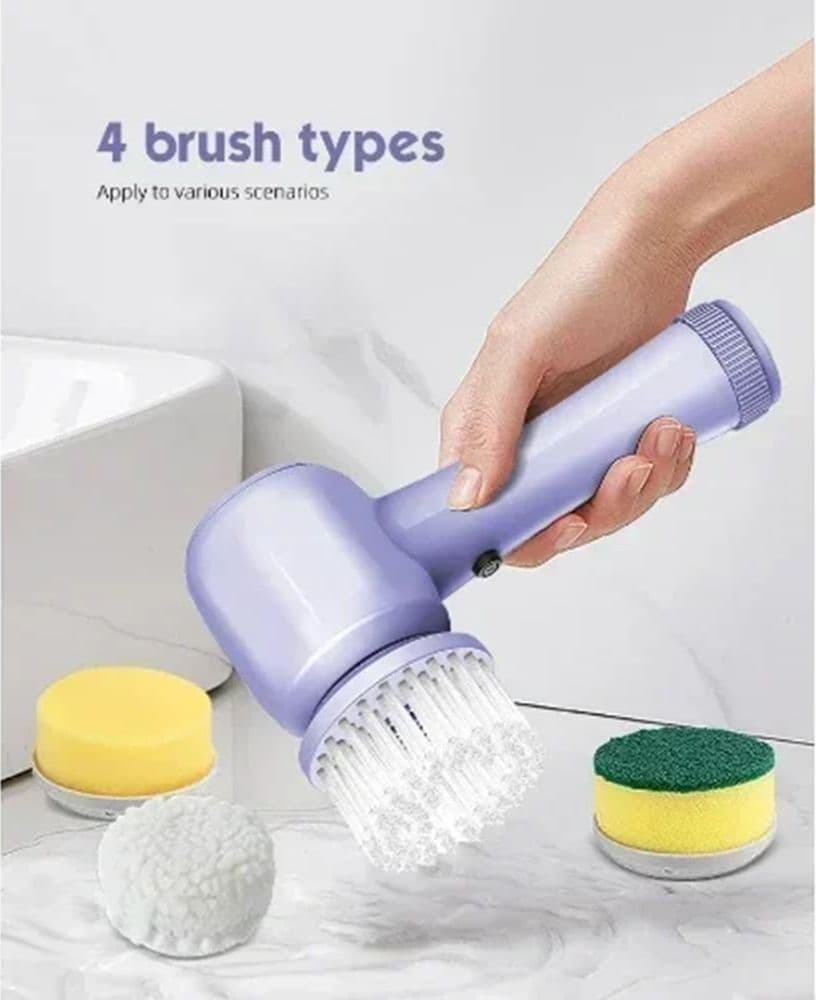 SPAZZOLA ROTANTE ELETTRICA PER PULIZIA MULTISUPERFICIE CON 4 TESTINE ERGONOMICO Q-SZ20 - 6