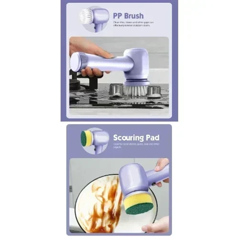 SPAZZOLA ROTANTE ELETTRICA PER PULIZIA MULTISUPERFICIE CON 4 TESTINE ERGONOMICO Q-SZ20 - 7